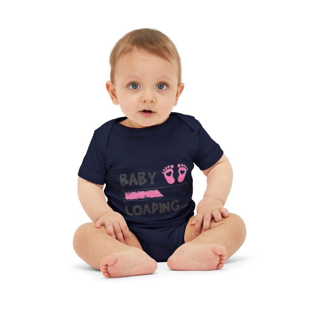 Baby Loading Onesie – Cute Pink Feet Pregnancy Announcement Infant Bodysuit