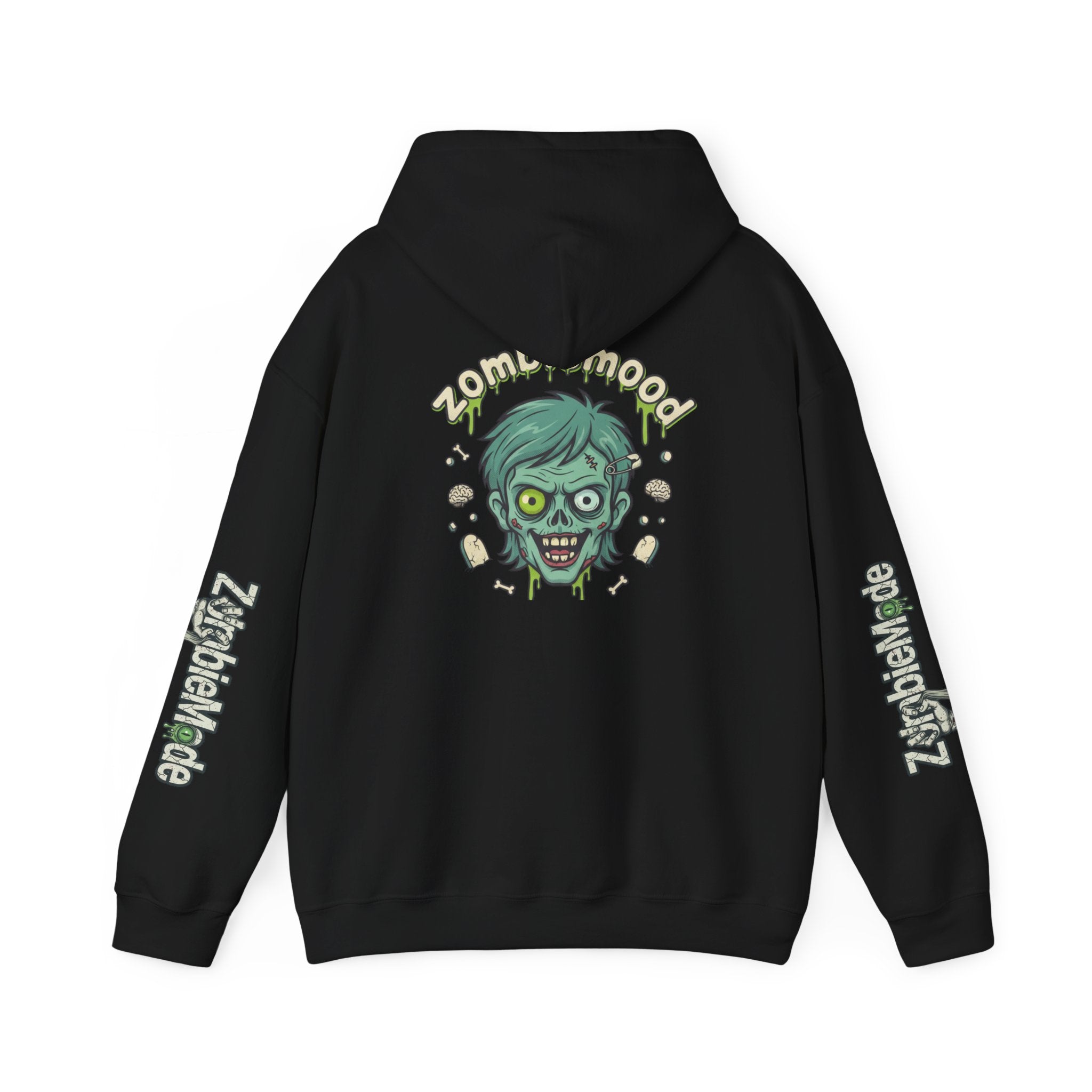 Zombie Head Hoodie — 'zombie mood' Graphic Pullover