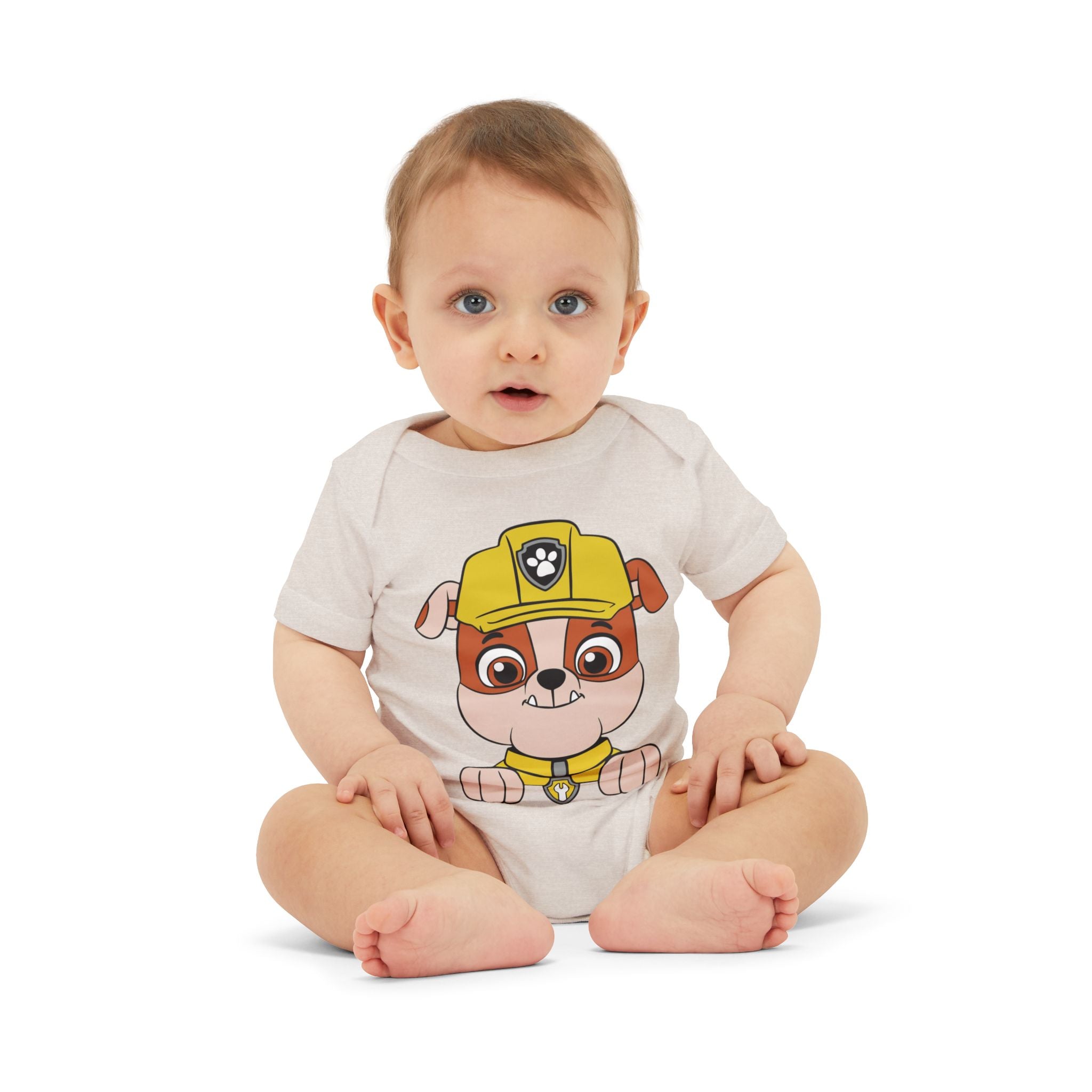 Baby Onesie with Cute Construction Puppy — Infant Jersey One Piece