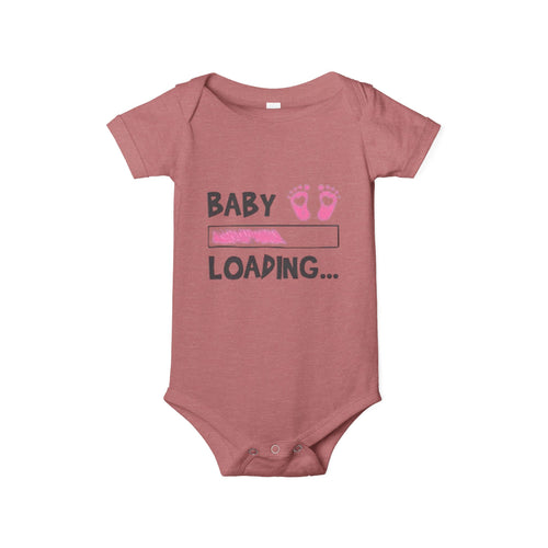 Baby Loading Onesie – Cute Pink Feet Pregnancy Announcement Infant Bodysuit