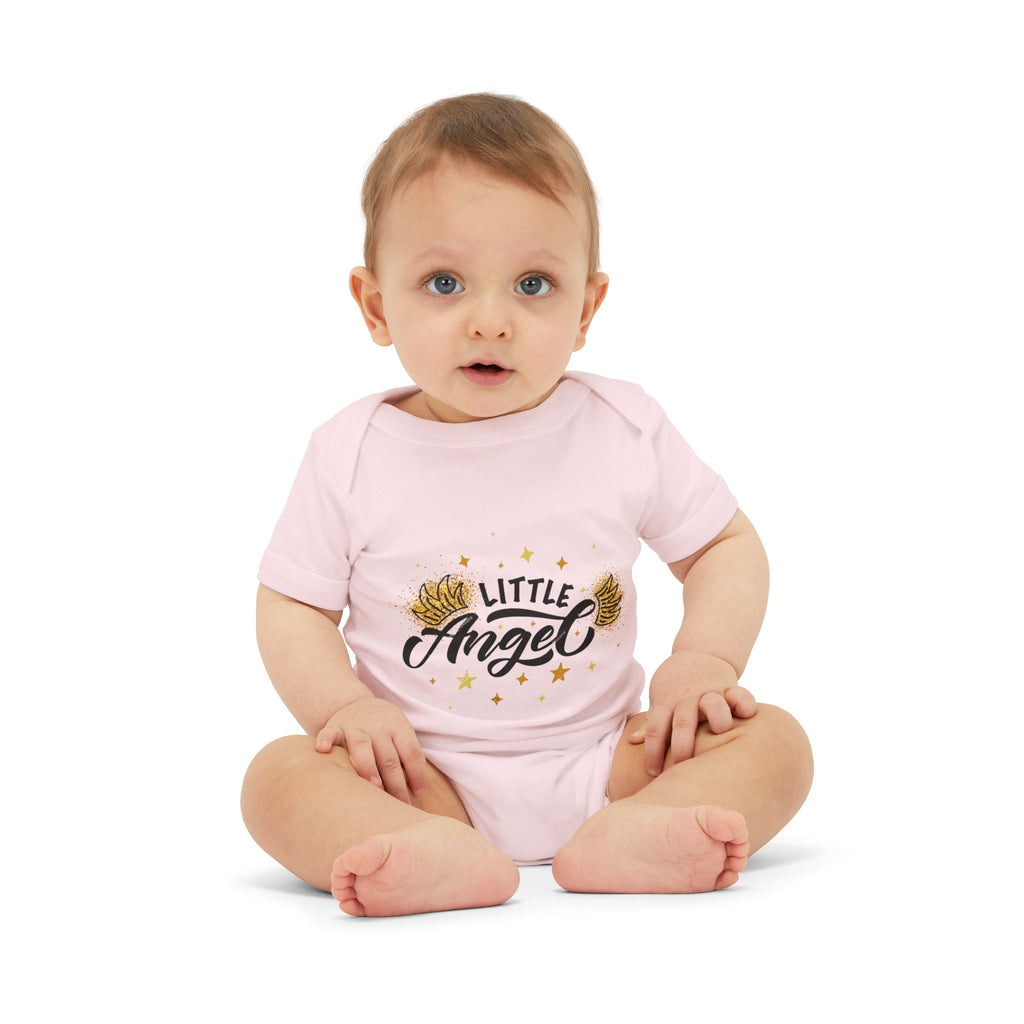 Baby One-Piece – "Little Angel" Infant Bodysuit (Gold Wings)