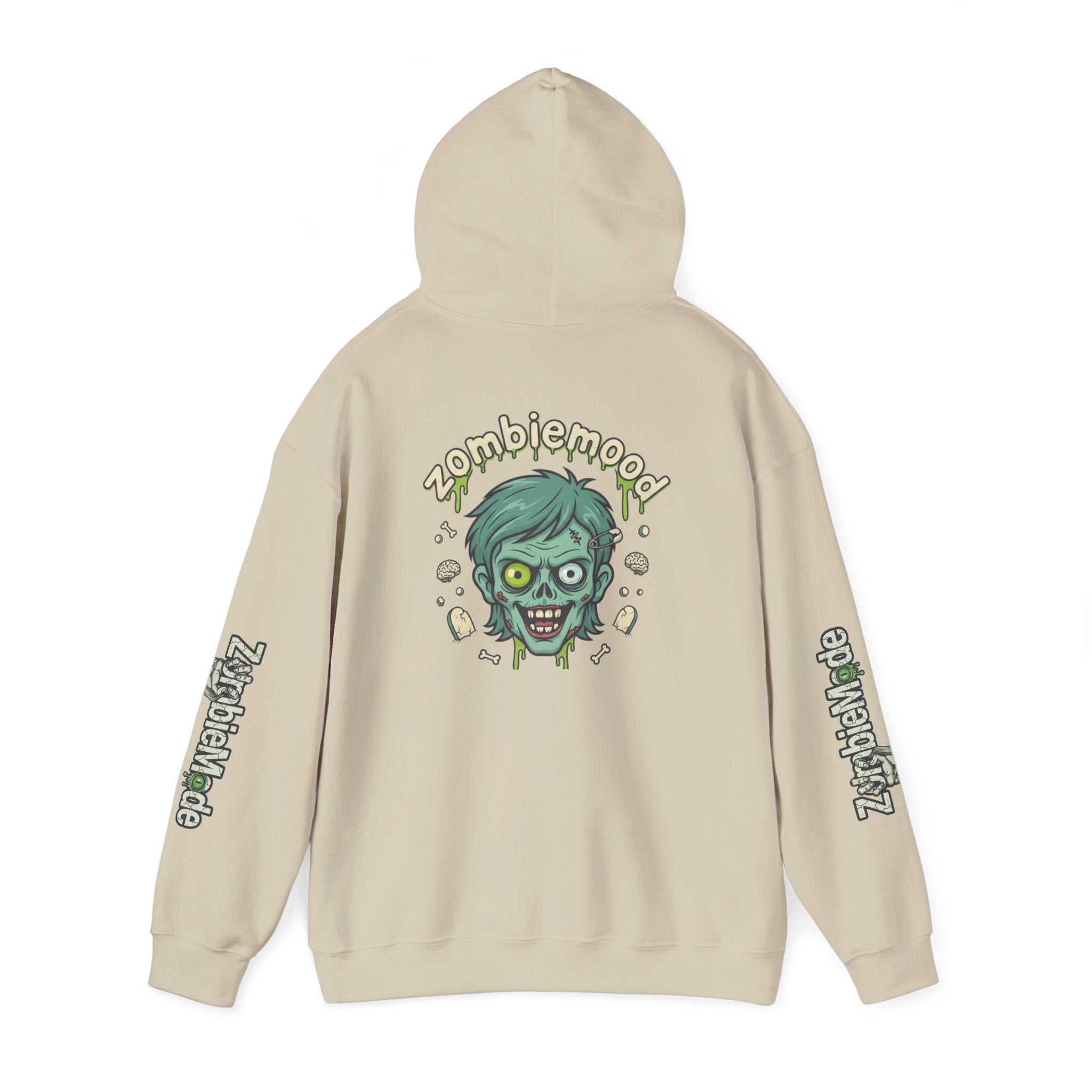 Zombie Head Hoodie — 'zombie mood' Graphic Pullover
