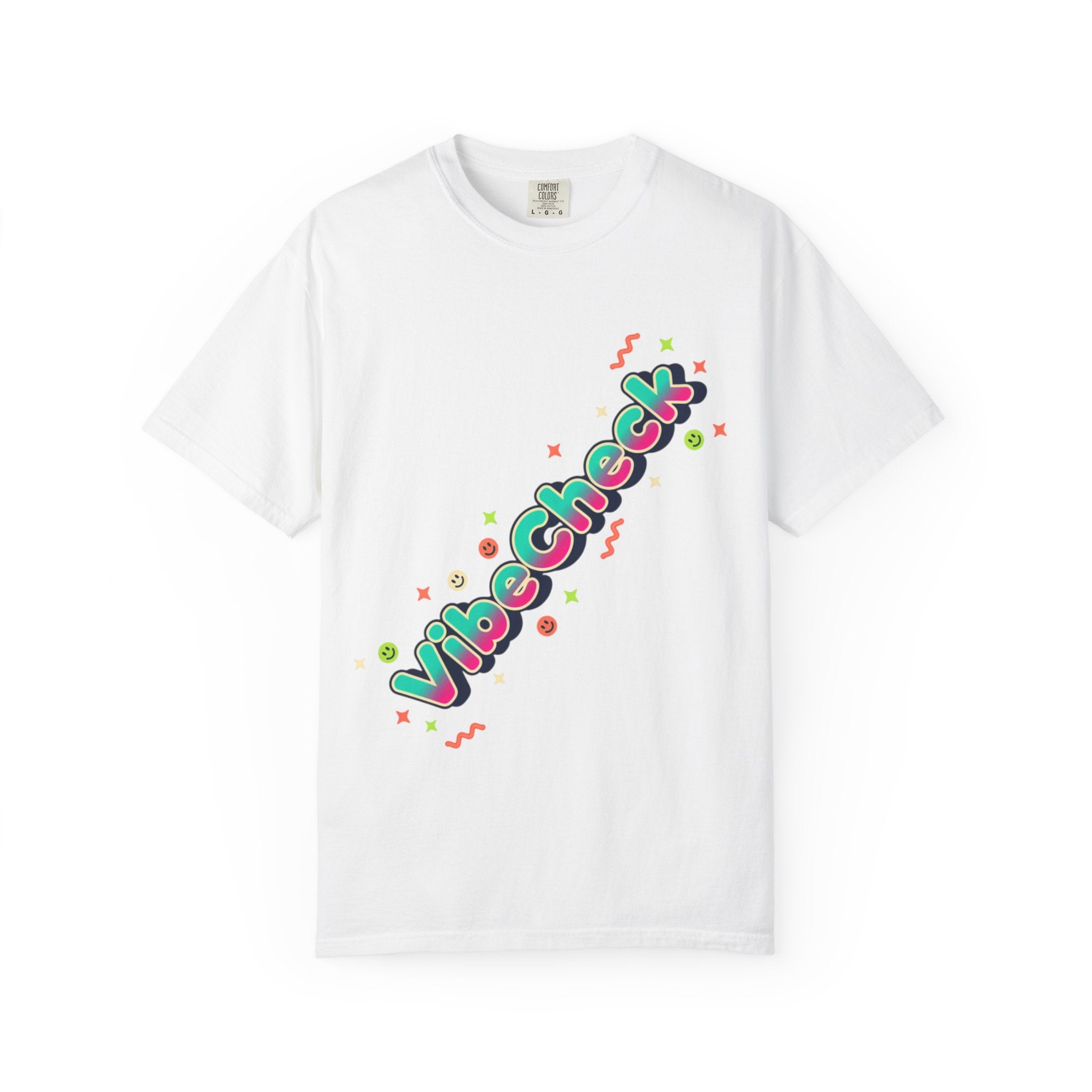 VibeCheck Graphic T-Shirt — Retro Sun Emoji Tee