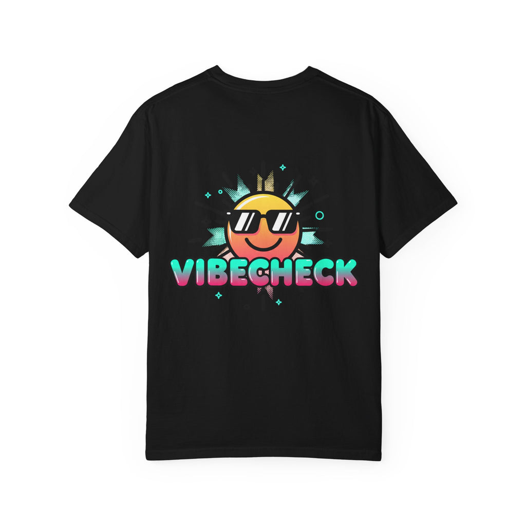 VibeCheck Graphic T-Shirt — Retro Sun Emoji Tee