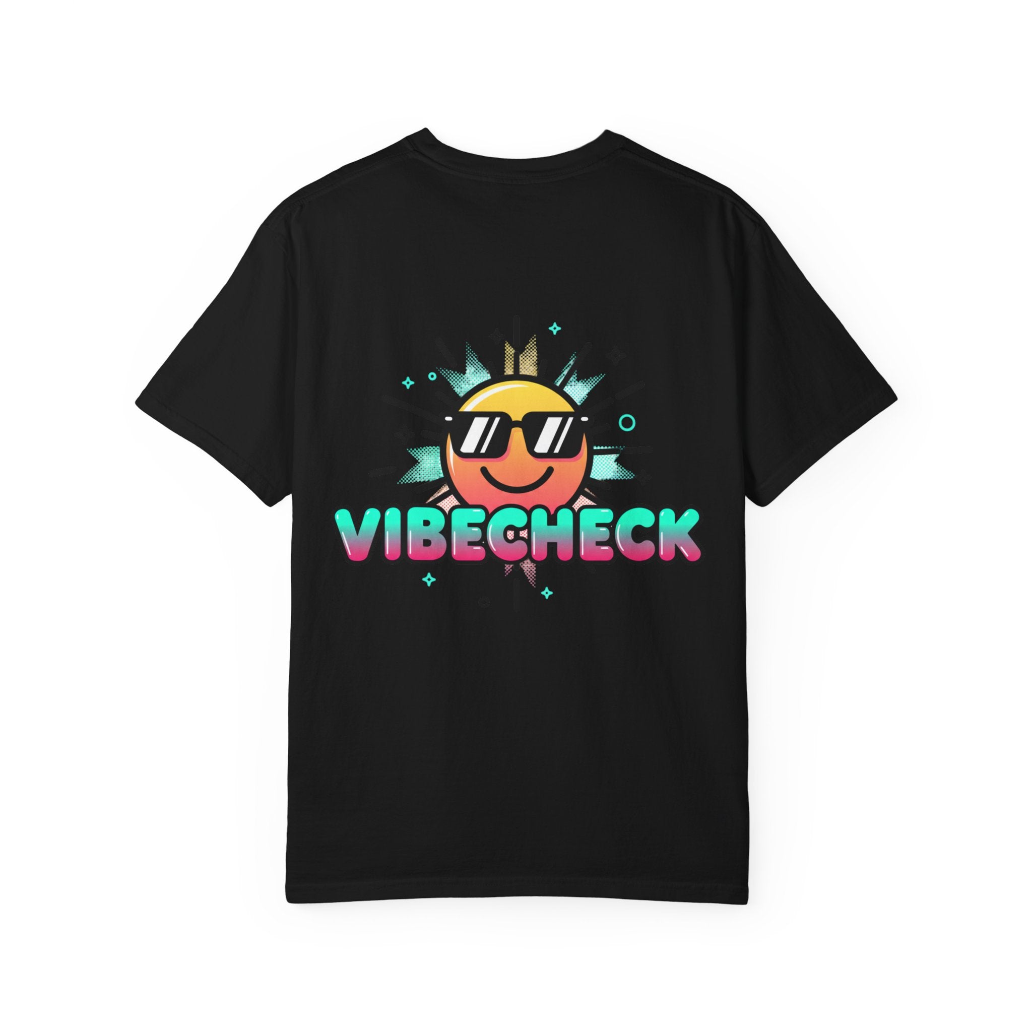 VibeCheck Graphic T-Shirt — Retro Sun Emoji Tee