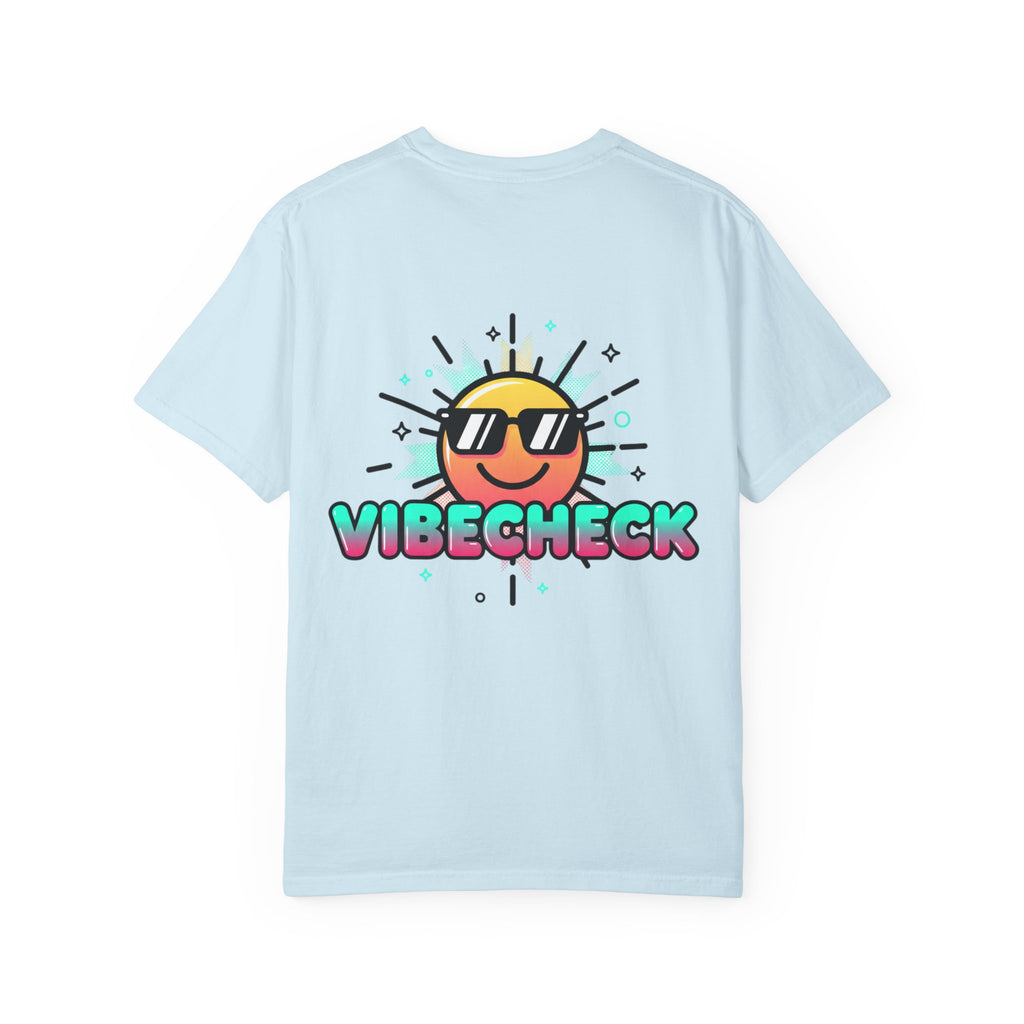 VibeCheck Graphic T-Shirt — Retro Sun Emoji Tee