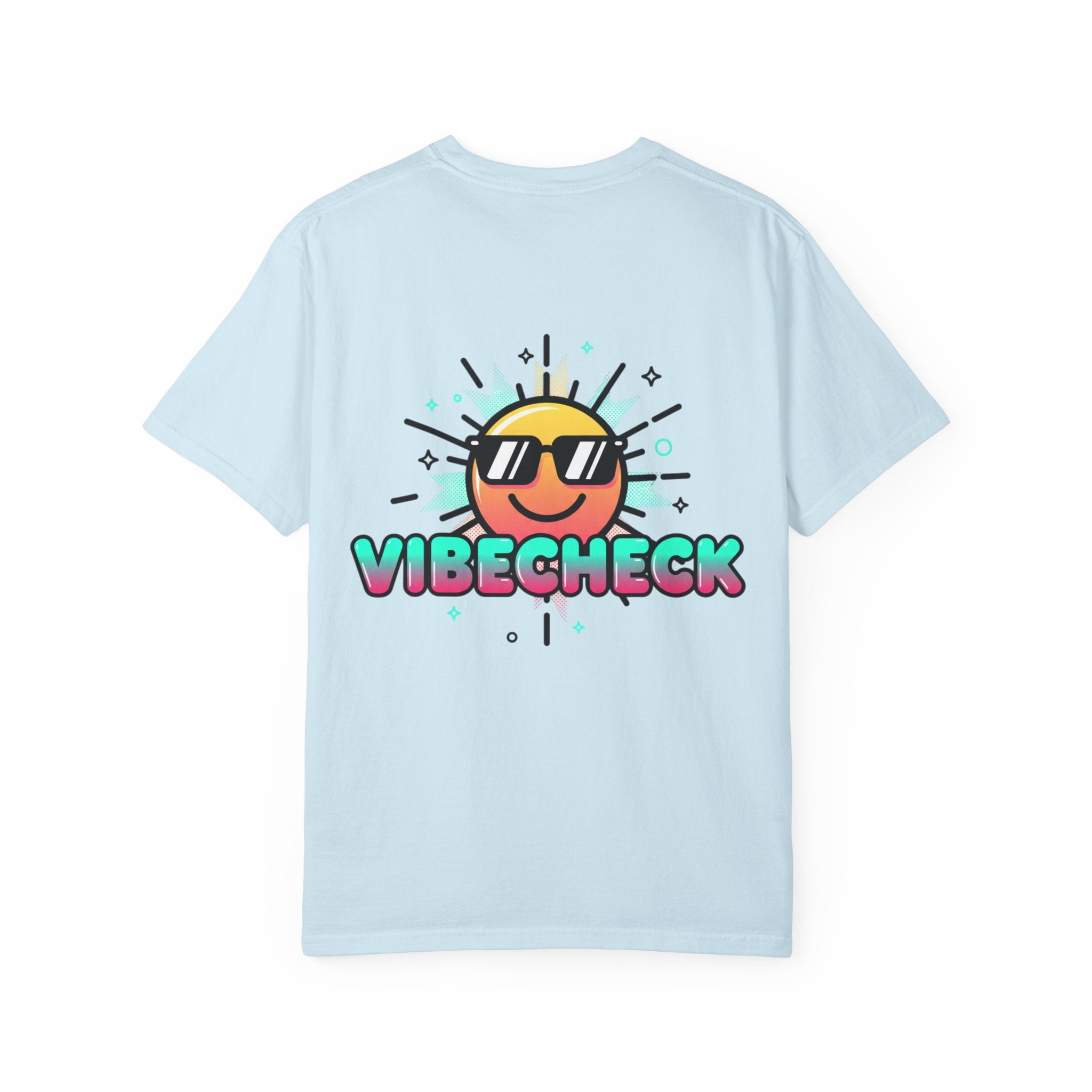 VibeCheck Graphic T-Shirt — Retro Sun Emoji Tee