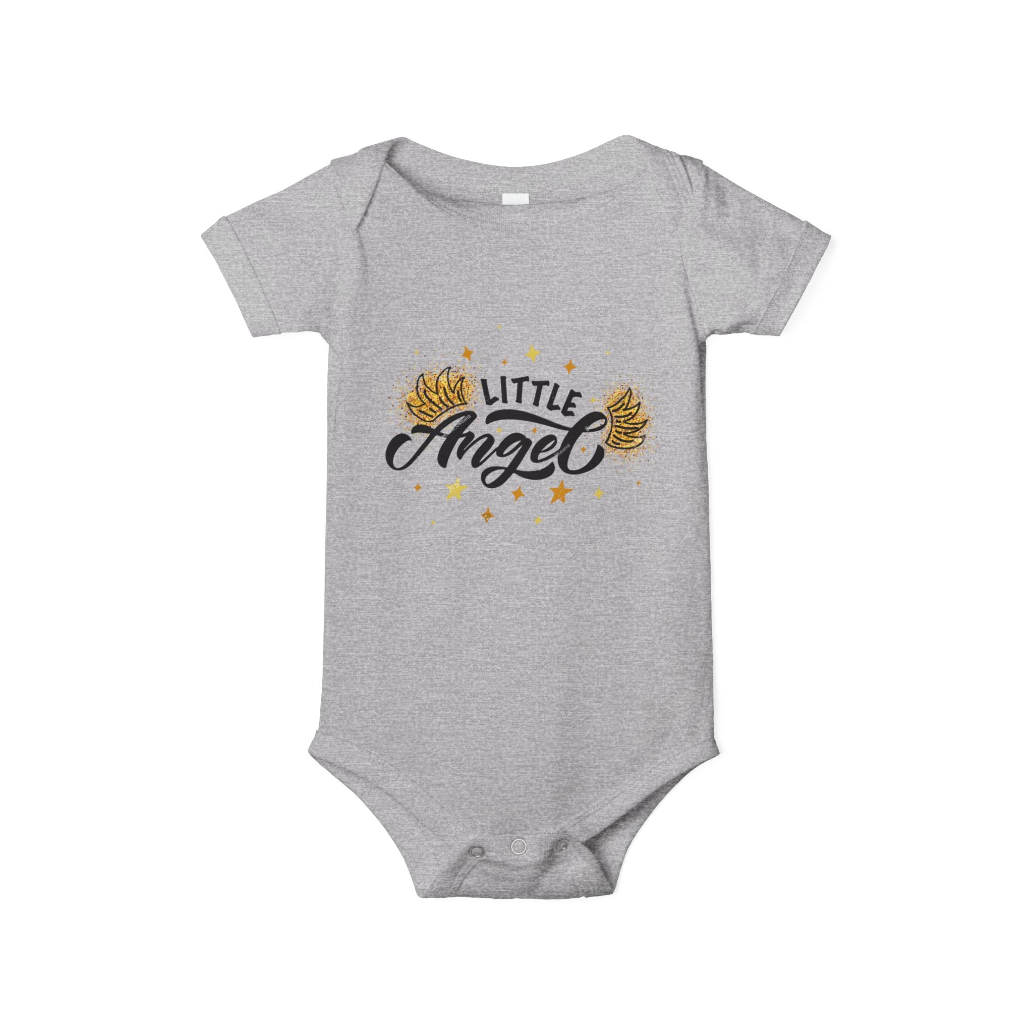 Baby One-Piece – "Little Angel" Infant Bodysuit (Gold Wings)