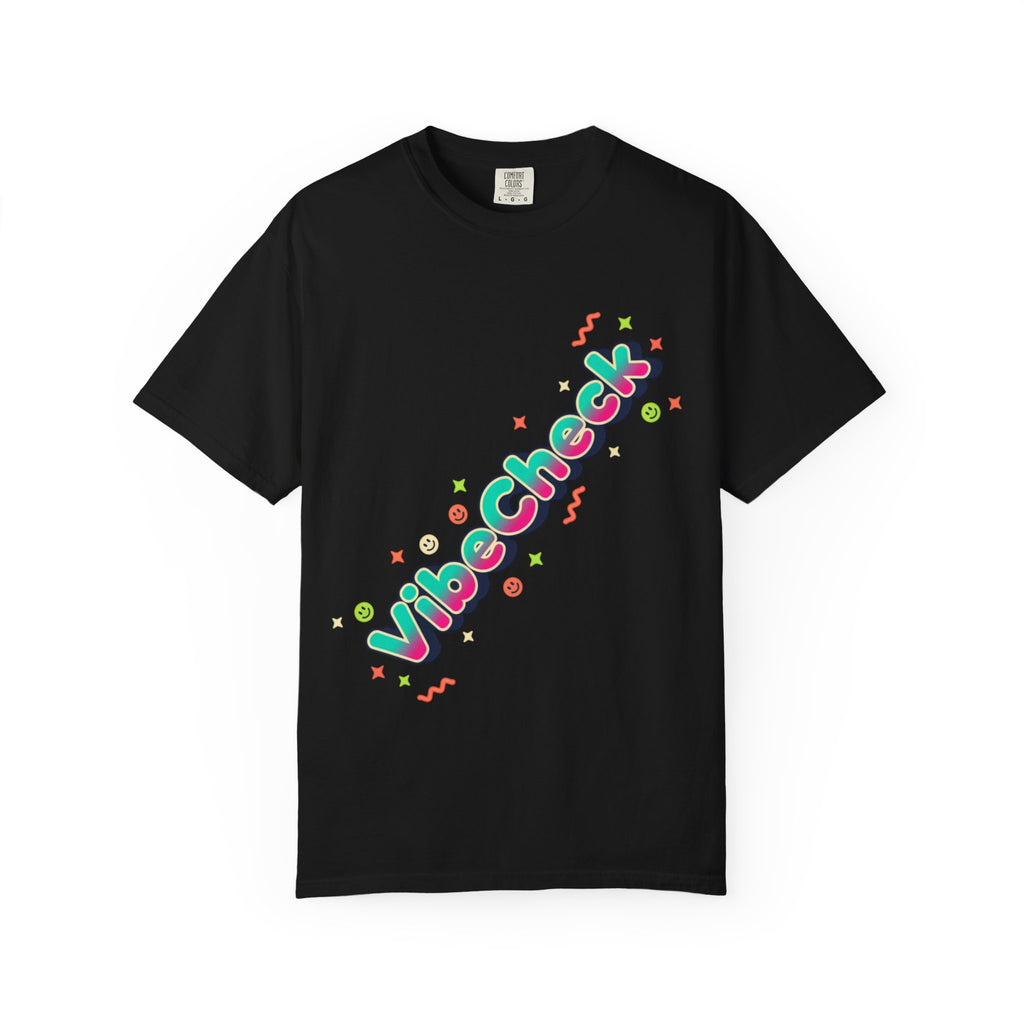VibeCheck Graphic T-Shirt — Retro Sun Emoji Tee