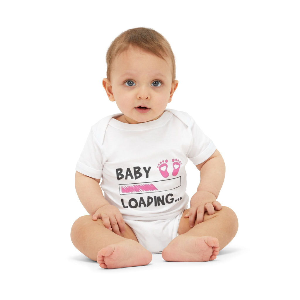 Baby Loading Onesie – Cute Pink Feet Pregnancy Announcement Infant Bodysuit
