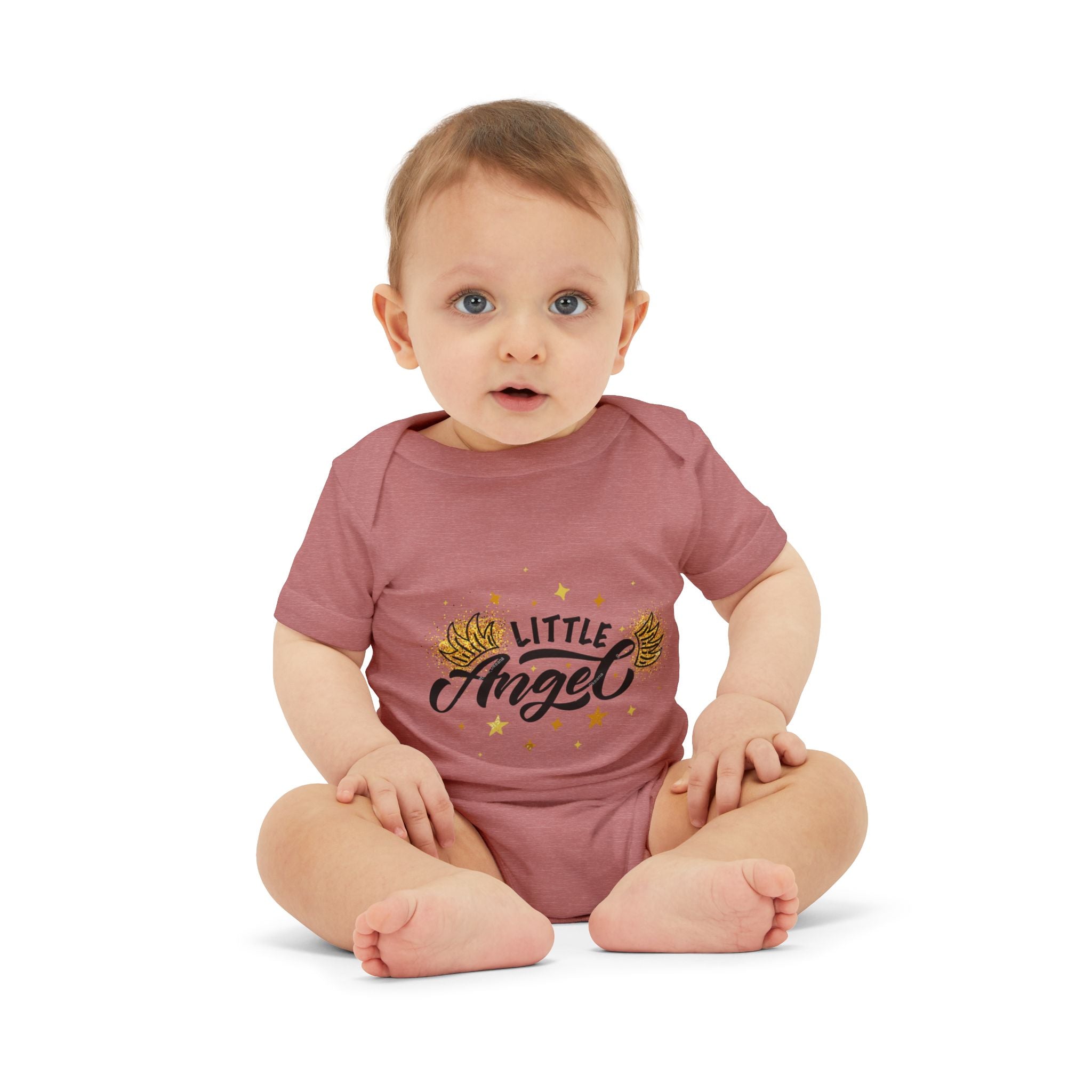 Baby One-Piece – "Little Angel" Infant Bodysuit (Gold Wings)