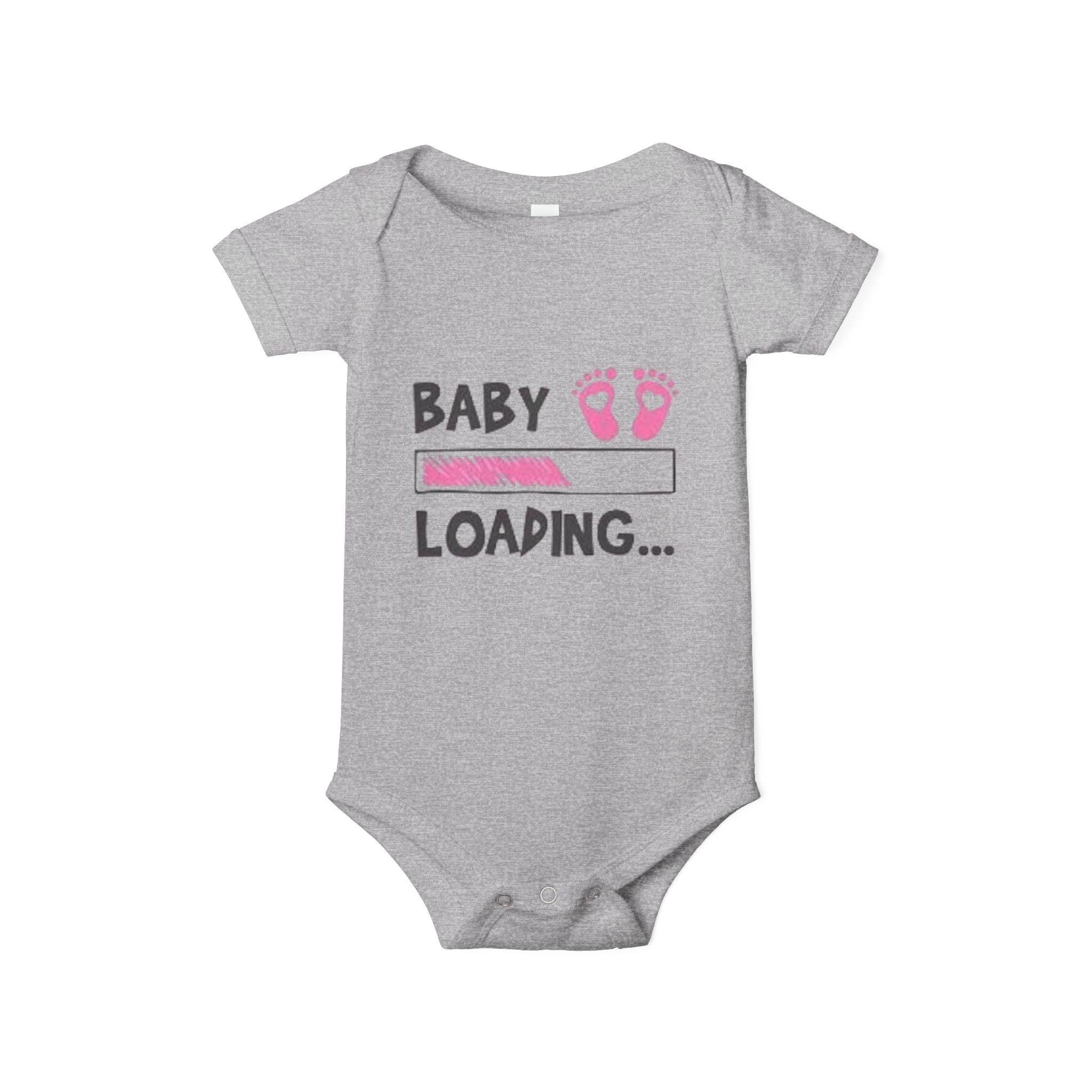 Baby Loading Onesie – Cute Pink Feet Pregnancy Announcement Infant Bodysuit