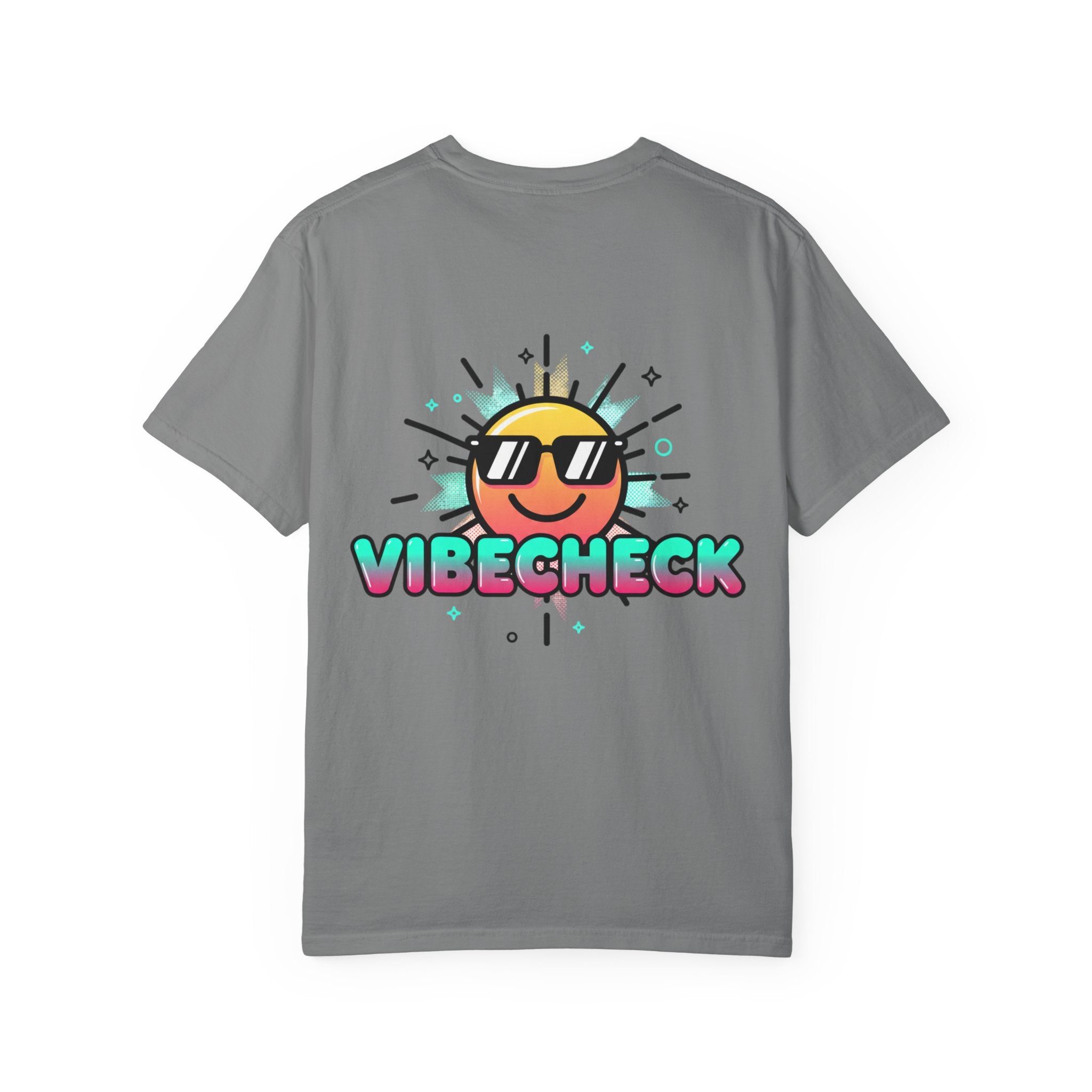 VibeCheck Graphic T-Shirt — Retro Sun Emoji Tee