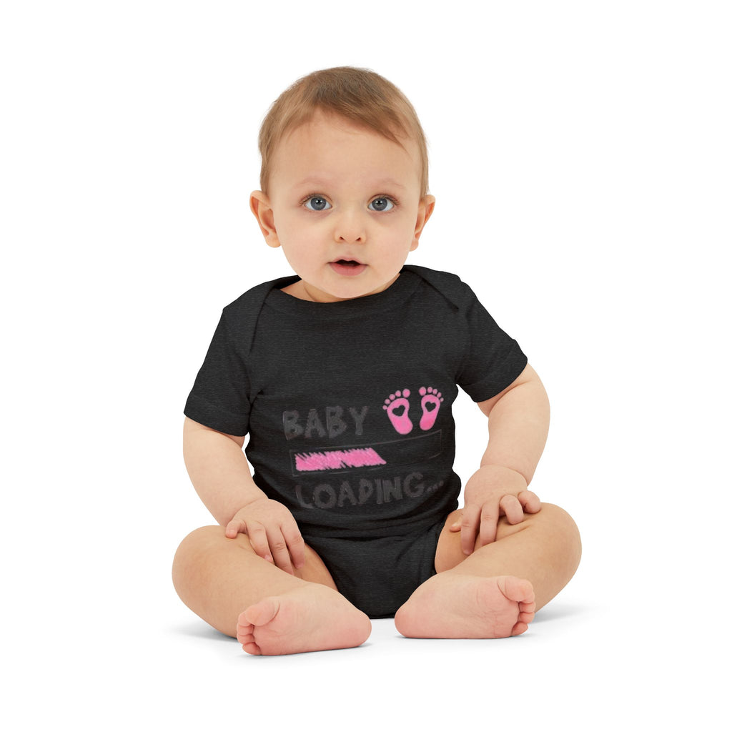 Baby Loading Onesie – Cute Pink Feet Pregnancy Announcement Infant Bodysuit