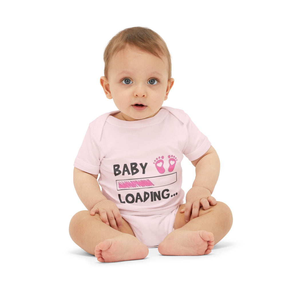 Baby Loading Onesie – Cute Pink Feet Pregnancy Announcement Infant Bodysuit