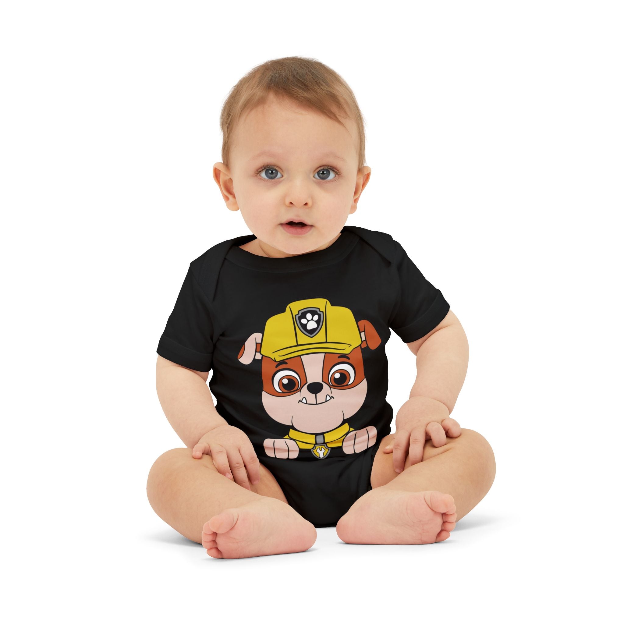 Baby Onesie with Cute Construction Puppy — Infant Jersey One Piece