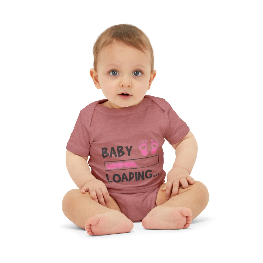 Baby Loading Onesie – Cute Pink Feet Pregnancy Announcement Infant Bodysuit