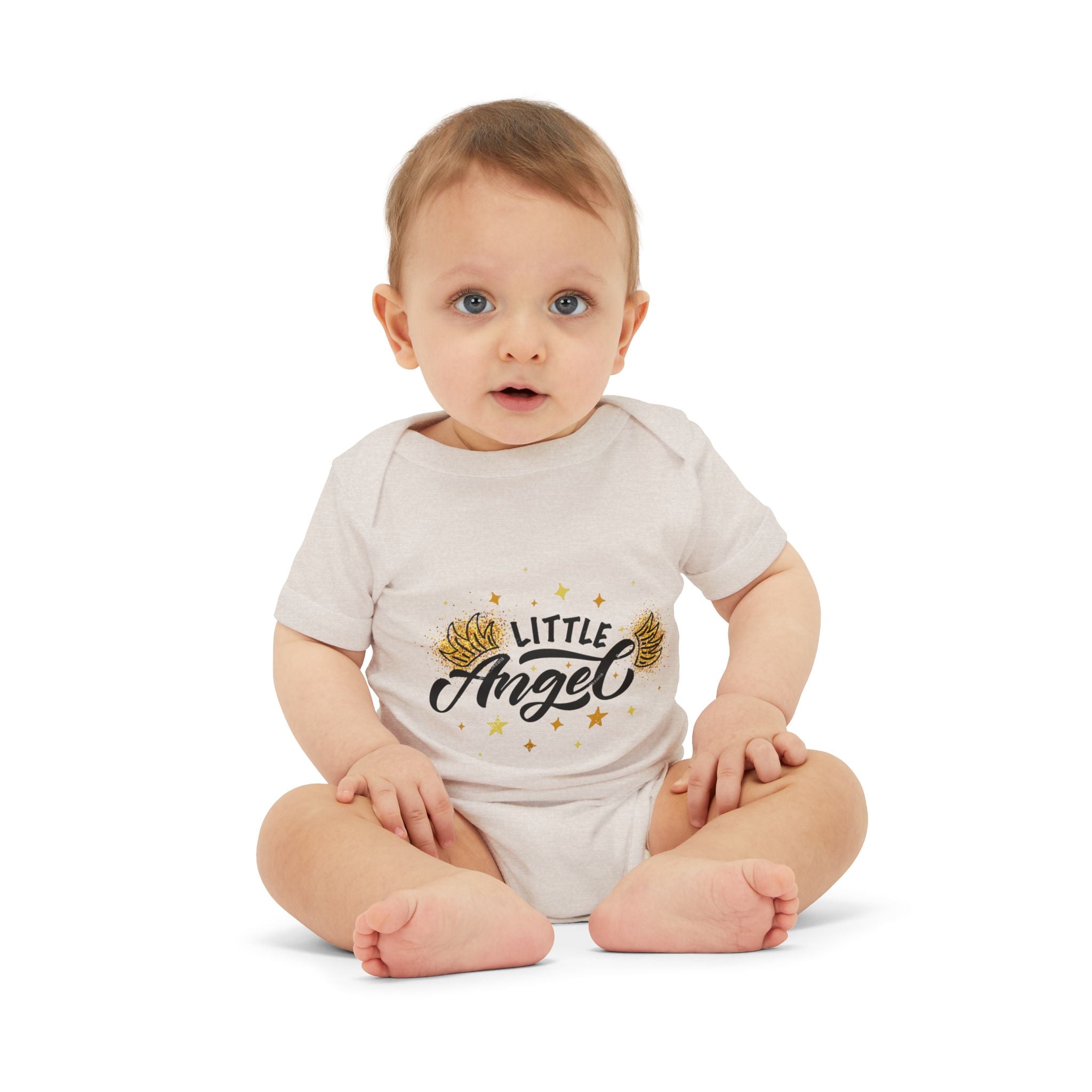 Baby One-Piece – "Little Angel" Infant Bodysuit (Gold Wings)