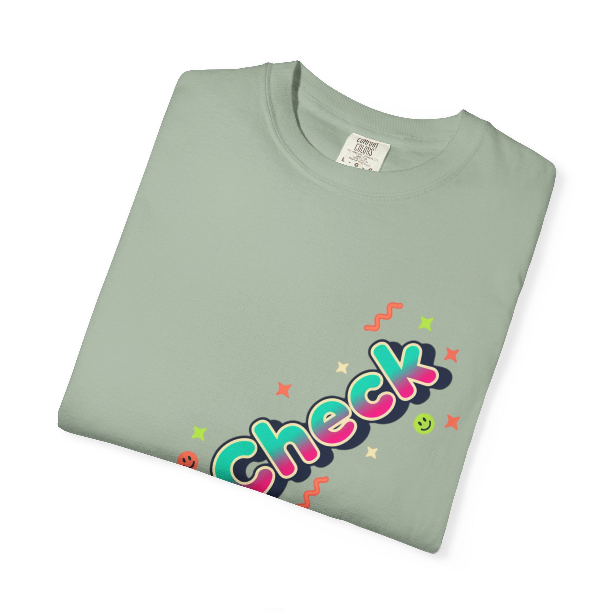 VibeCheck Graphic T-Shirt — Retro Sun Emoji Tee