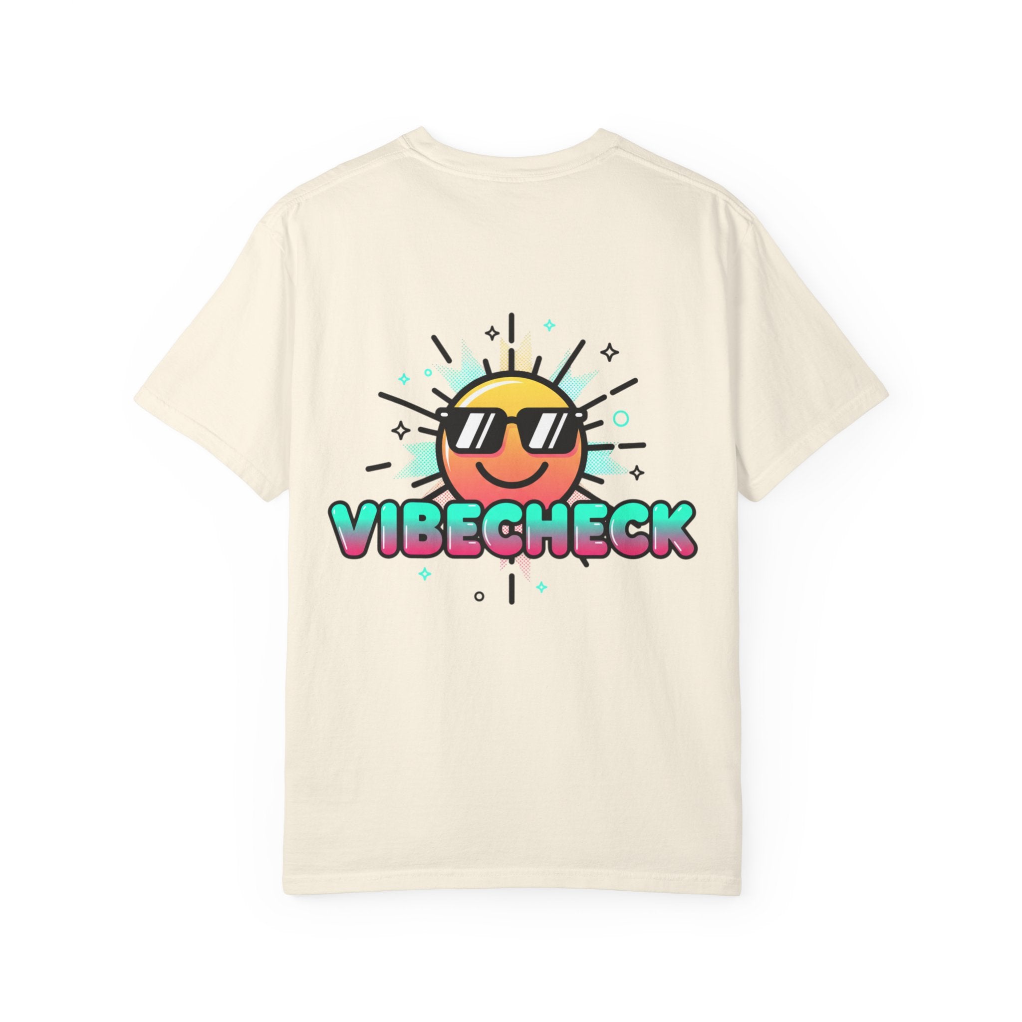VibeCheck Graphic T-Shirt — Retro Sun Emoji Tee