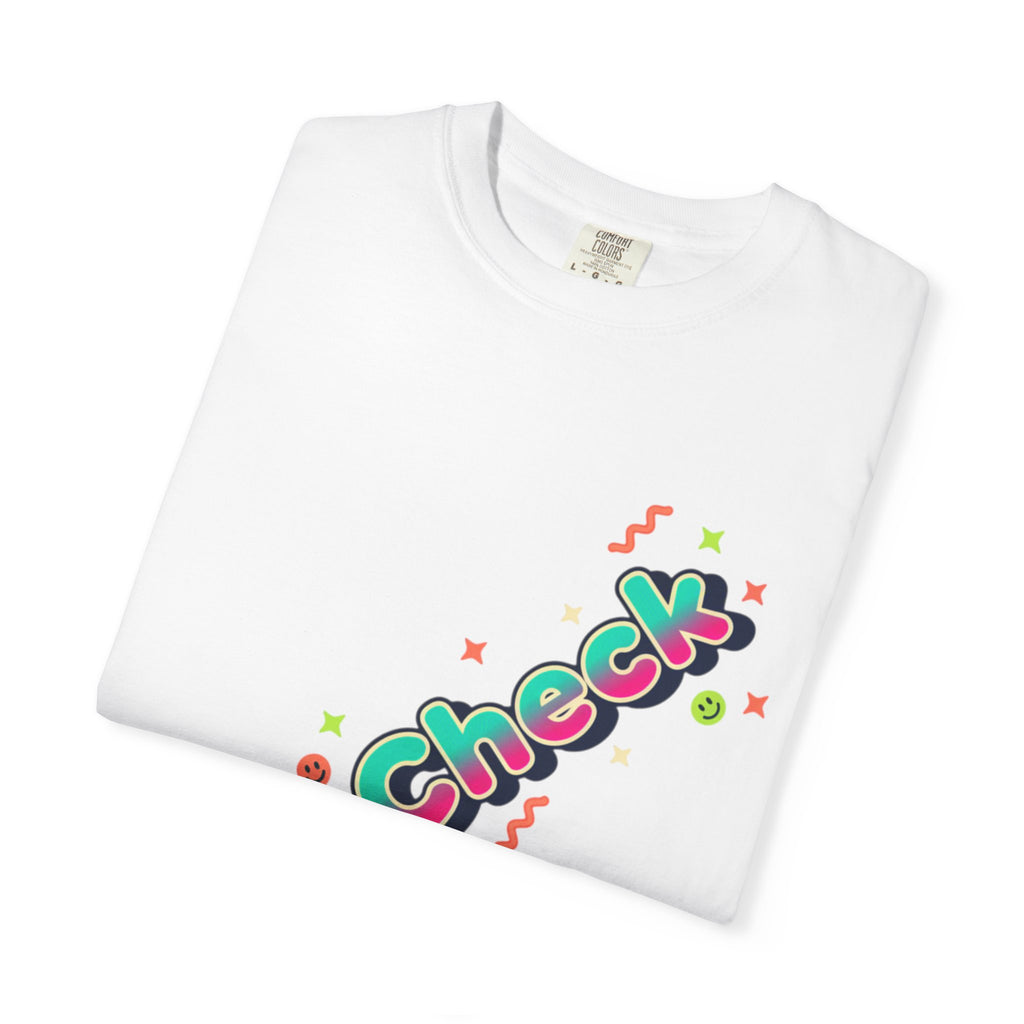 VibeCheck Graphic T-Shirt — Retro Sun Emoji Tee