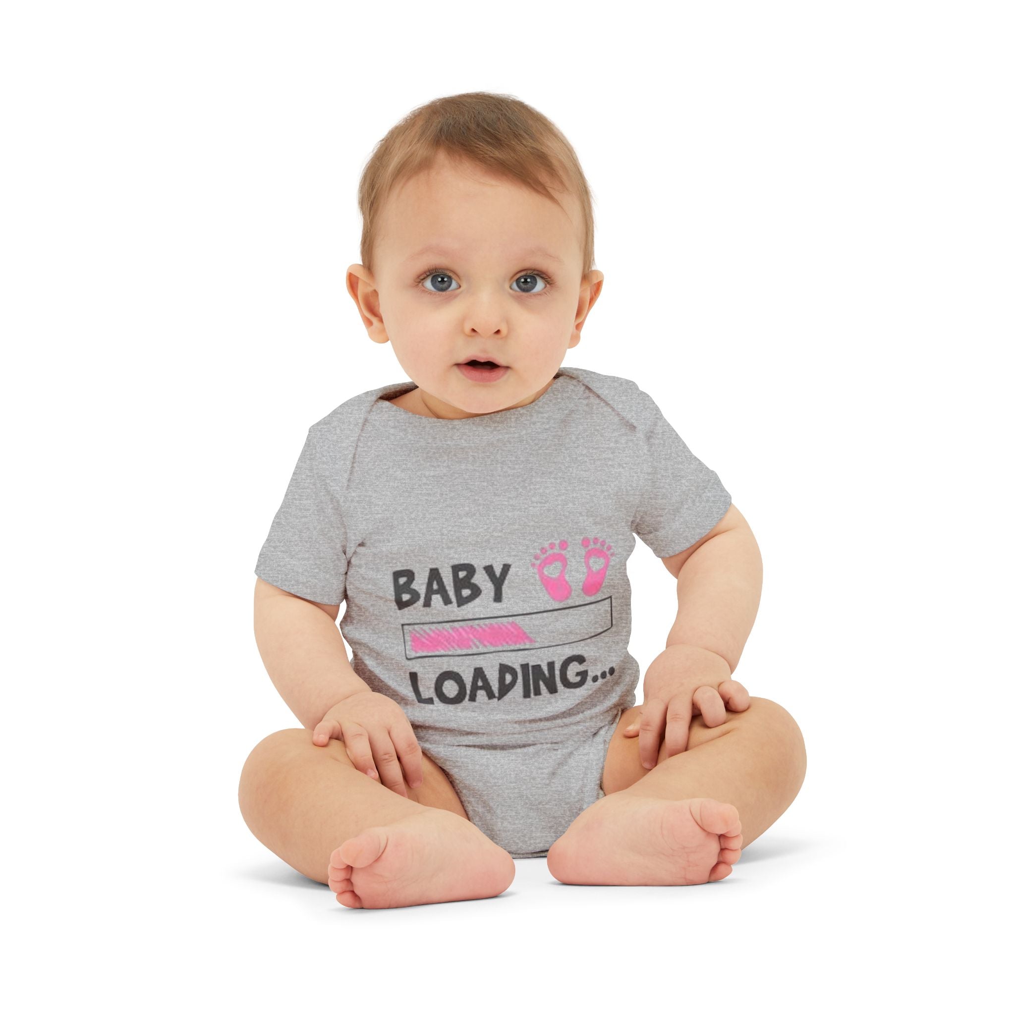 Baby Loading Onesie – Cute Pink Feet Pregnancy Announcement Infant Bodysuit