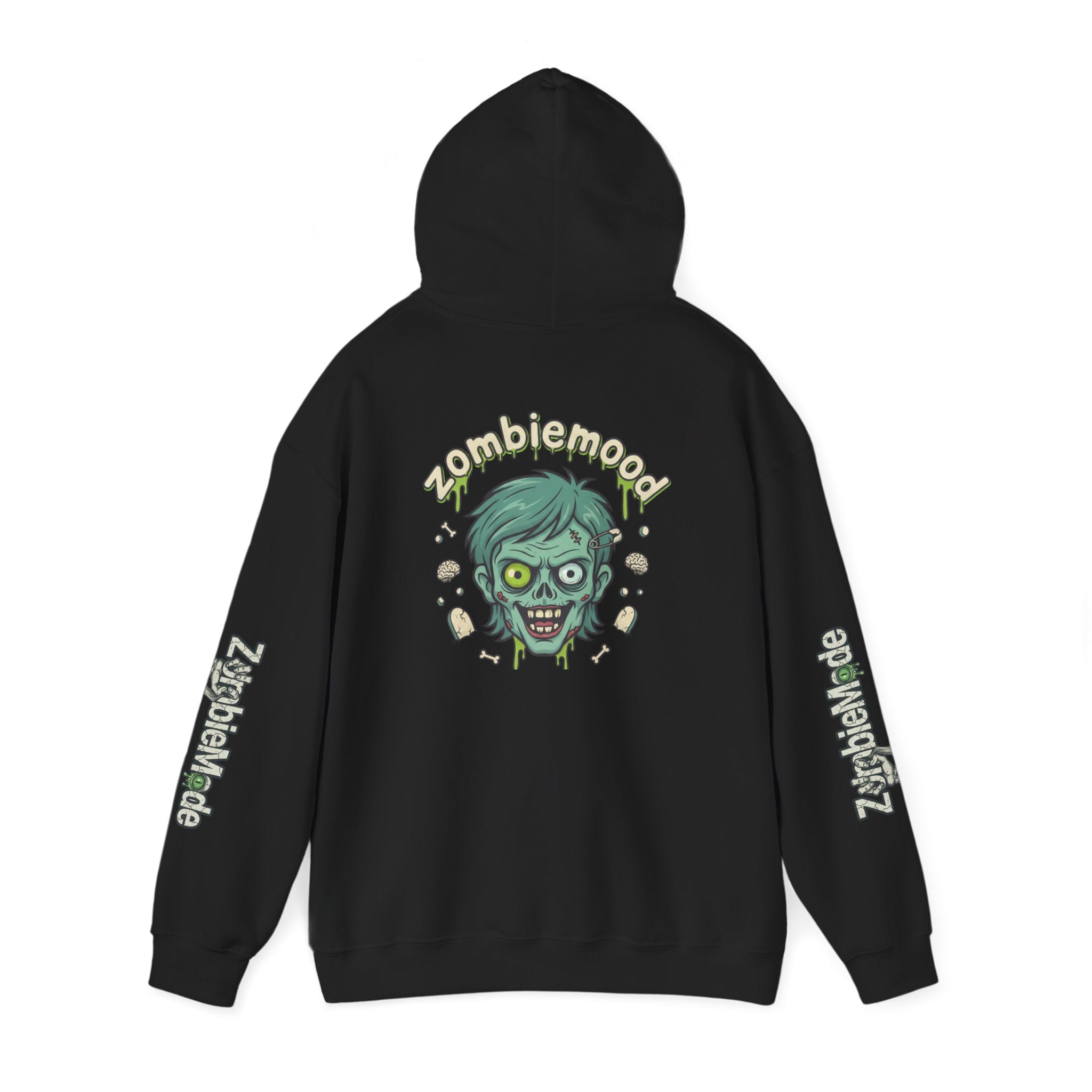 Zombie Head Hoodie — 'zombie mood' Graphic Pullover