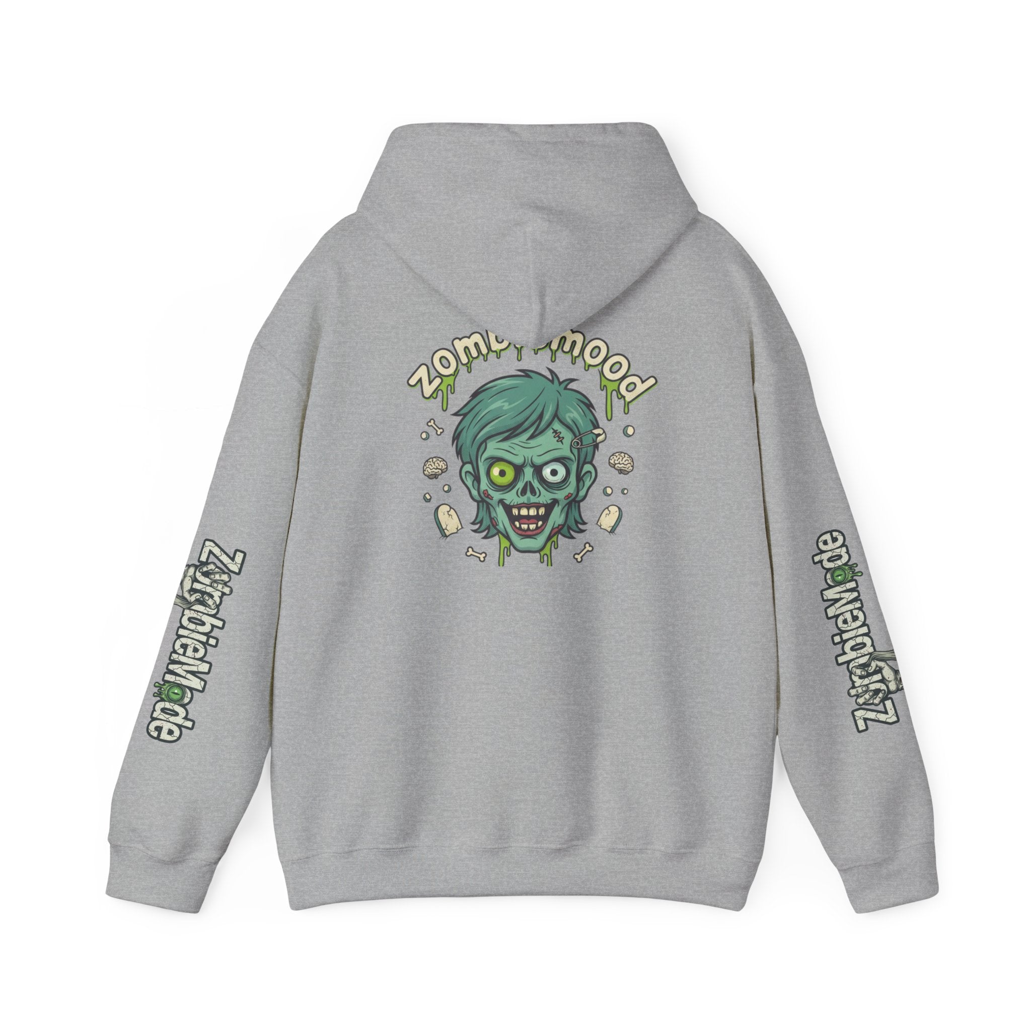 Zombie Head Hoodie — 'zombie mood' Graphic Pullover