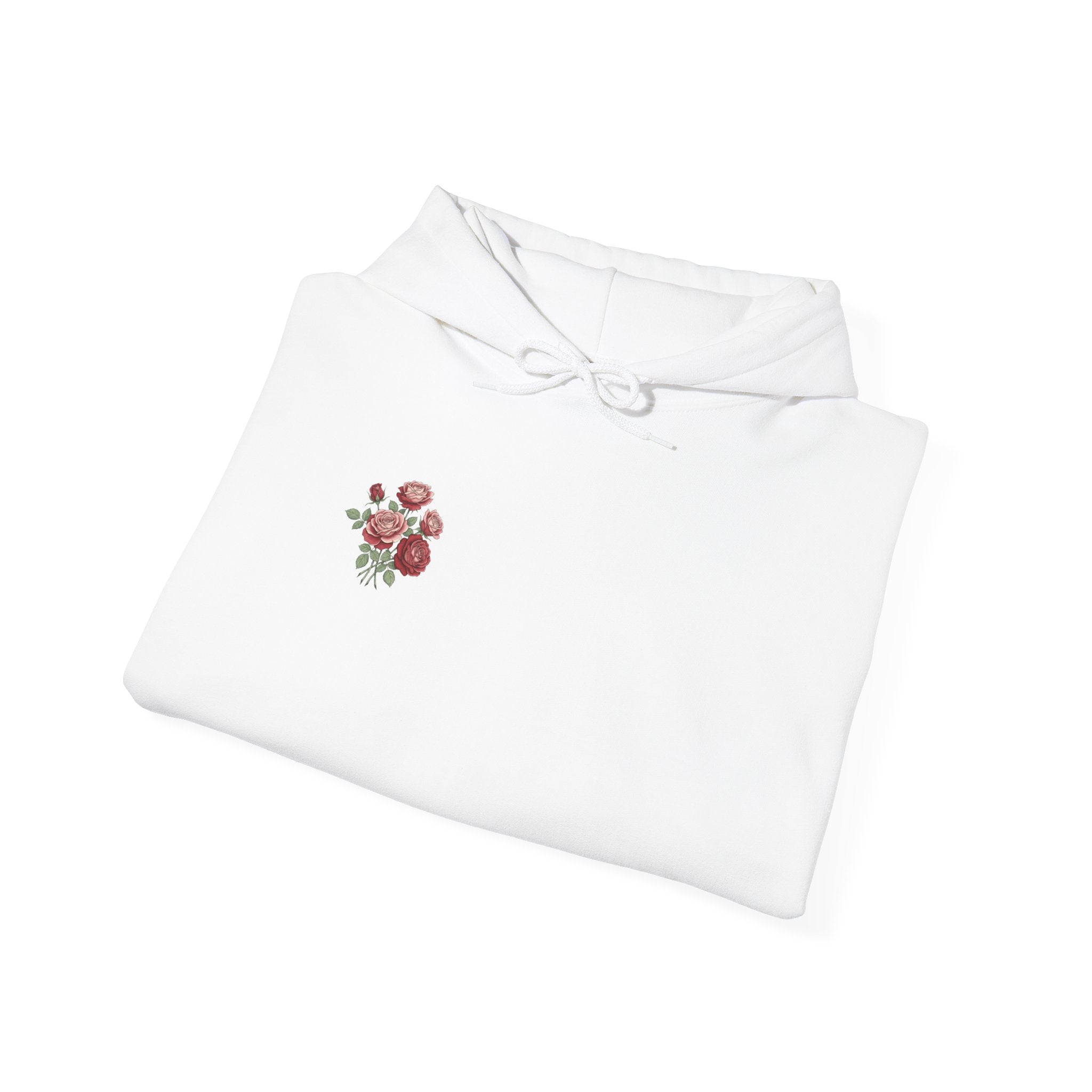 Rose Bouquet Hoodie - Vintage Red Floral Backprint Sweatshirt