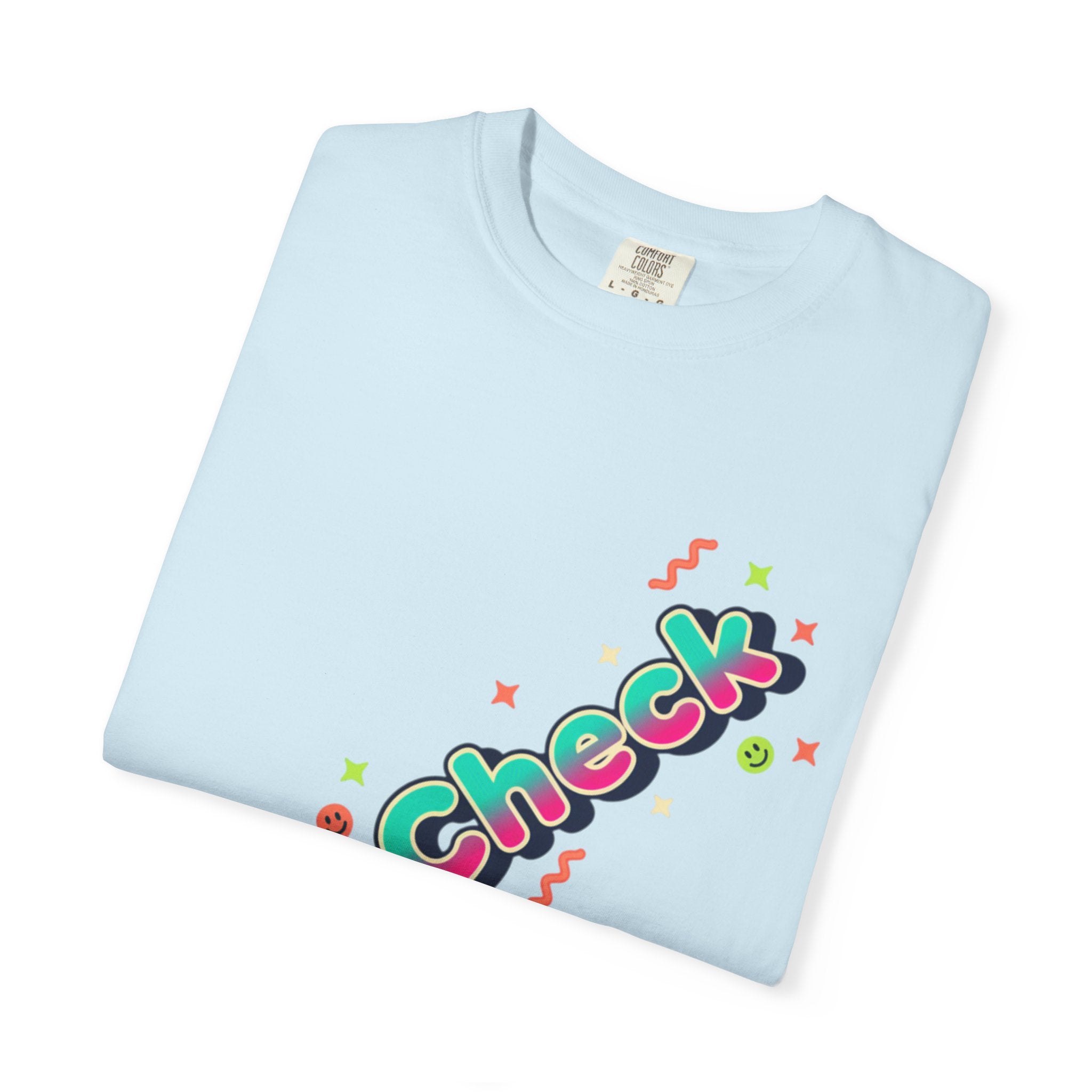 VibeCheck Graphic T-Shirt — Retro Sun Emoji Tee