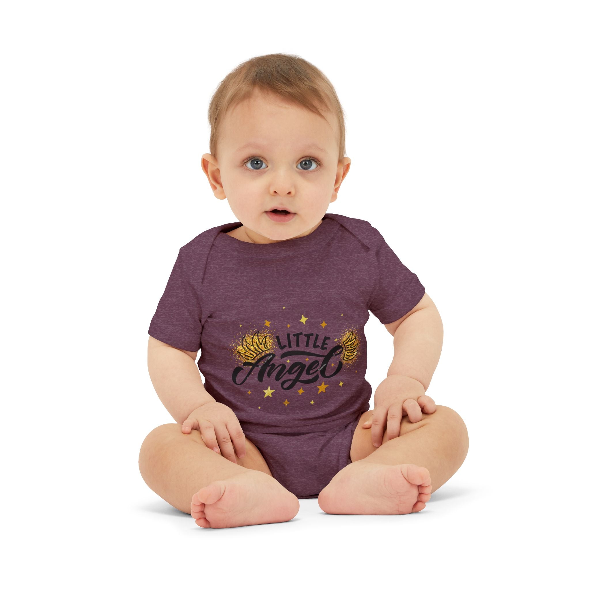 Baby One-Piece – "Little Angel" Infant Bodysuit (Gold Wings)
