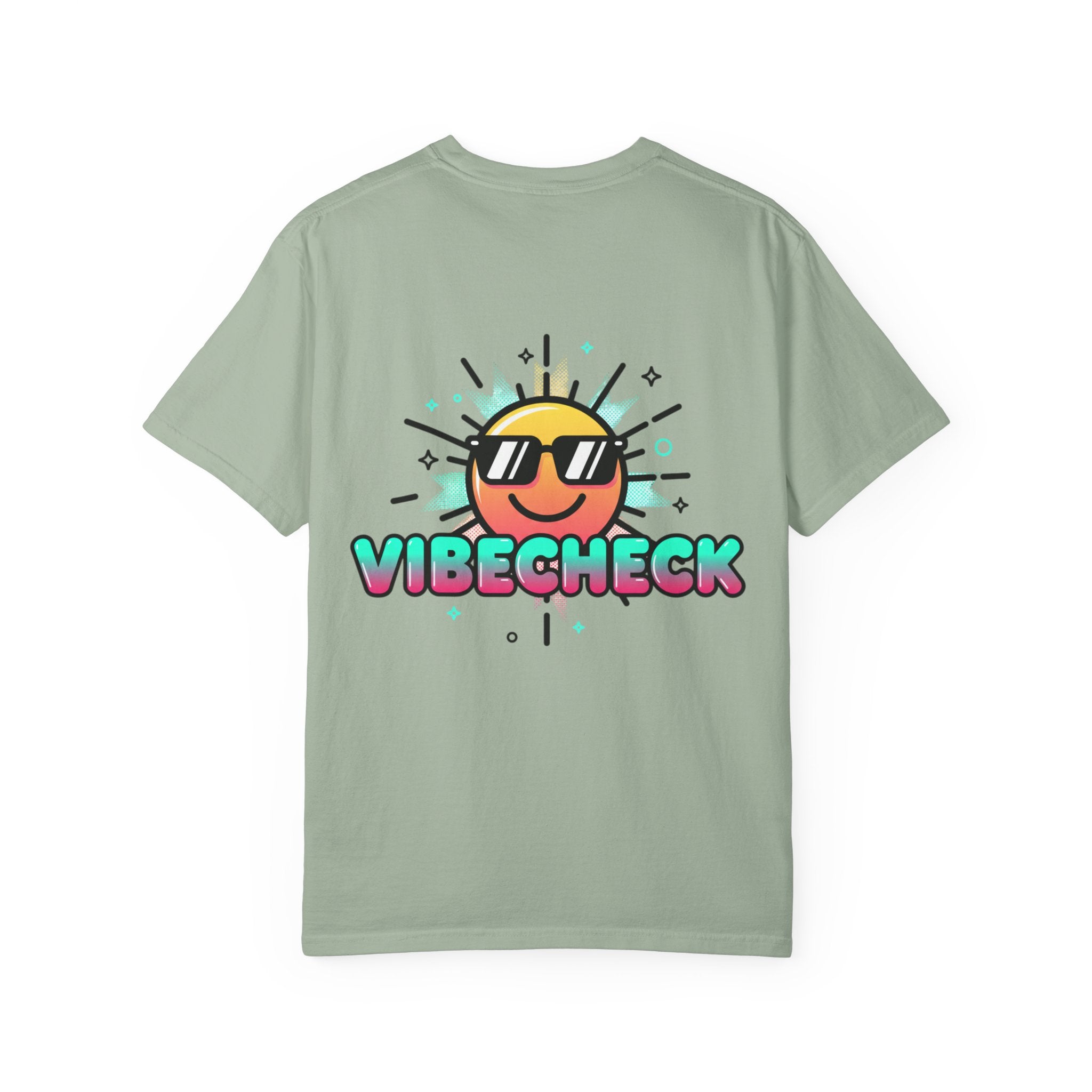 VibeCheck Graphic T-Shirt — Retro Sun Emoji Tee